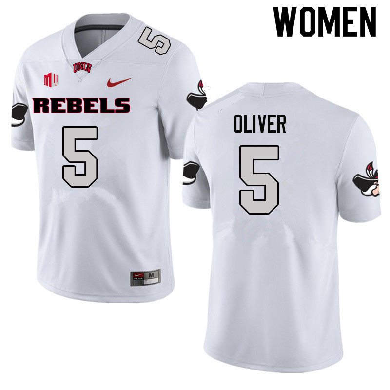 Women #5 Cameron Oliver UNLV Rebels College Football Jerseys Sale-White - Click Image to Close